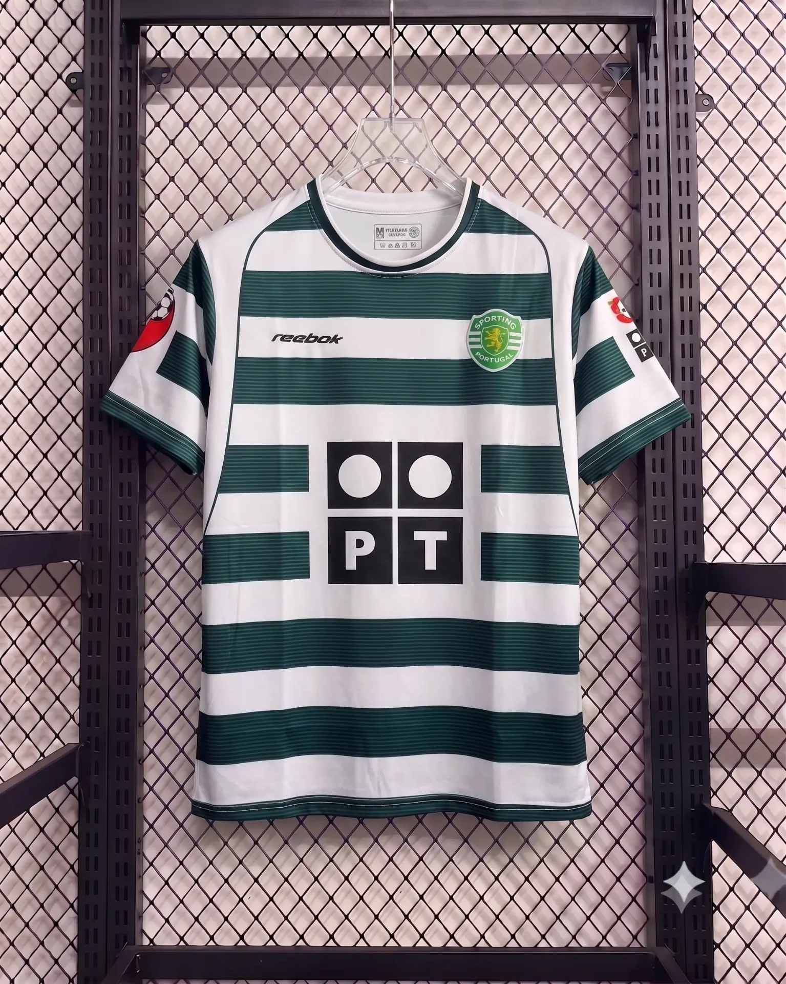 SPORTING 2001-02 HOME KIT RONALDO EMBROIDERY (S)
