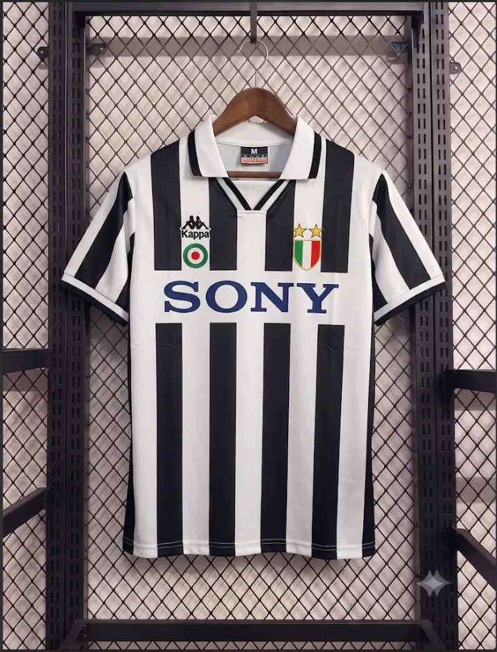 JUVENTUS 1995-96 HOME KIT DEL PIERO POLO EMBROIDERY PREMIUM (S)