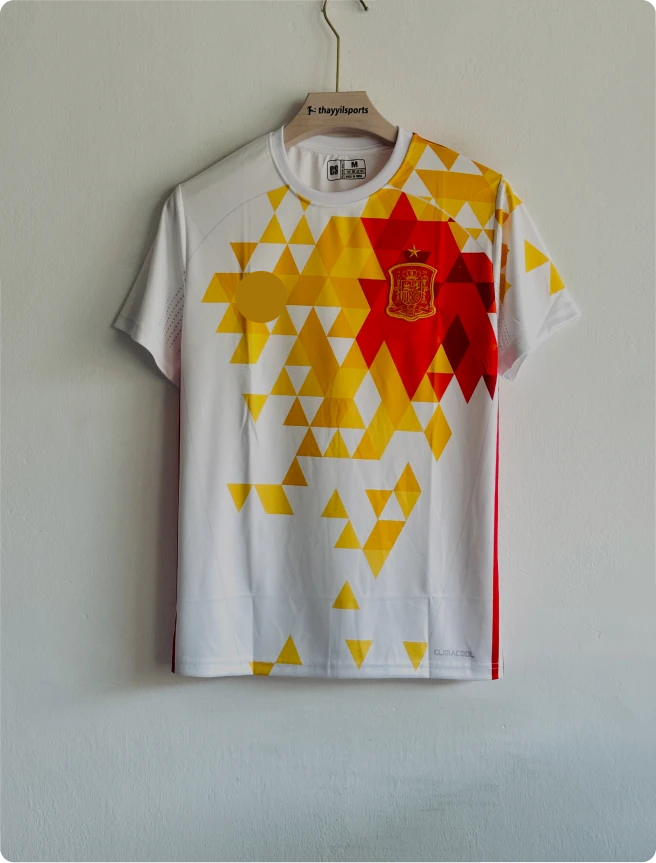 SPAIN 2016-17 AWAY KIT INIESTA EMBROIDERY (S)