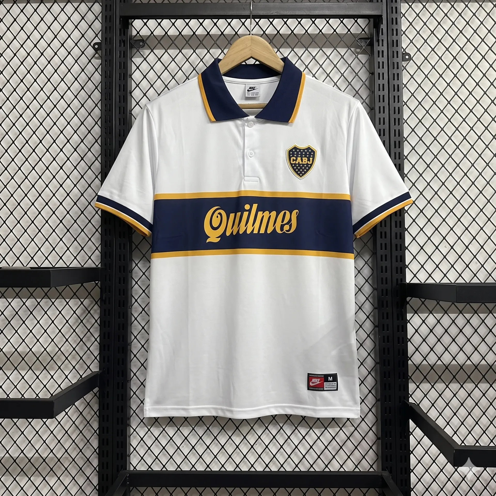 BOCA JUNIORS 96-97 AWAY KIT MARADONA FIVESLEEVE POLO (S)