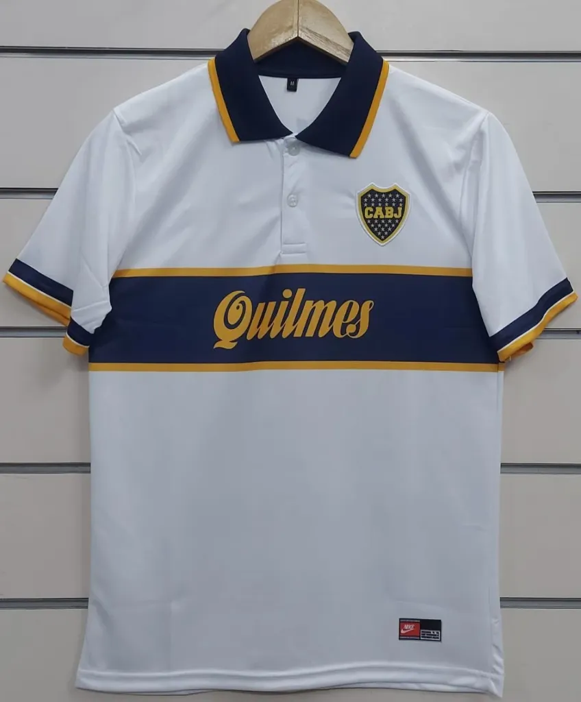 BOCA JUNIORS 96-97 AWAY KIT MARADONA FIVESLEEVE POLO
